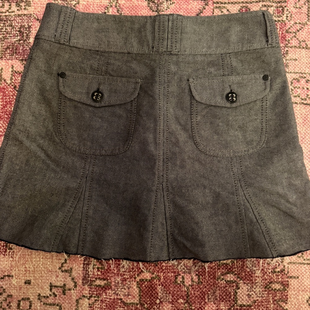 Y2K Esprit Charcoal pleated Mini Skirt with Buttoned Pockets - size 2 - Picture 8 of 16